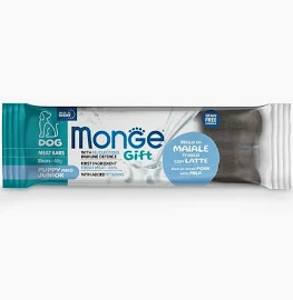 MONGE GIFT DOG SNACK MEAT BARS PUPPY MAIALE GR 40