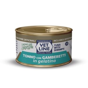 tonno-con-gamberetti-in-gelatina-24-pezzi-x-70gr VET LINE CAT UMIDO LATTINA NATURALE IN GELATINA AL TONNO E GAMBERETTI GR 70