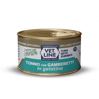 VET LINE CAT UMIDO LATTINA NATURALE IN SALSA AL TONNO E GAMBERETTI GR 70