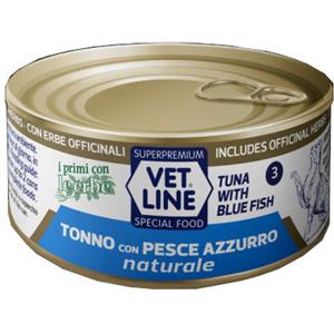 VET LINE CAT UMIDO LATTINA NATURALE AL TONNO E PESCE AZZURRO GR 150