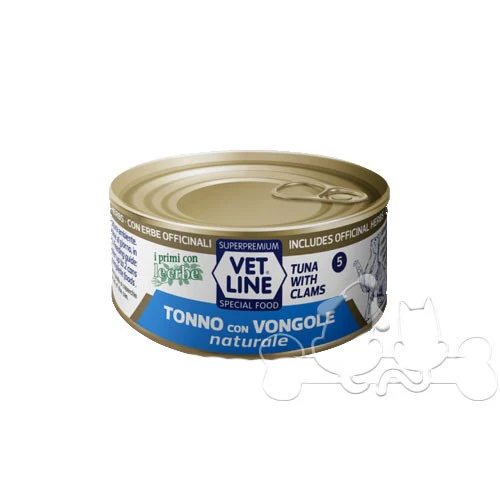 VET LINE CAT UMIDO LATTINA NATURALE AL TONNO E VONGOLE GR 70
