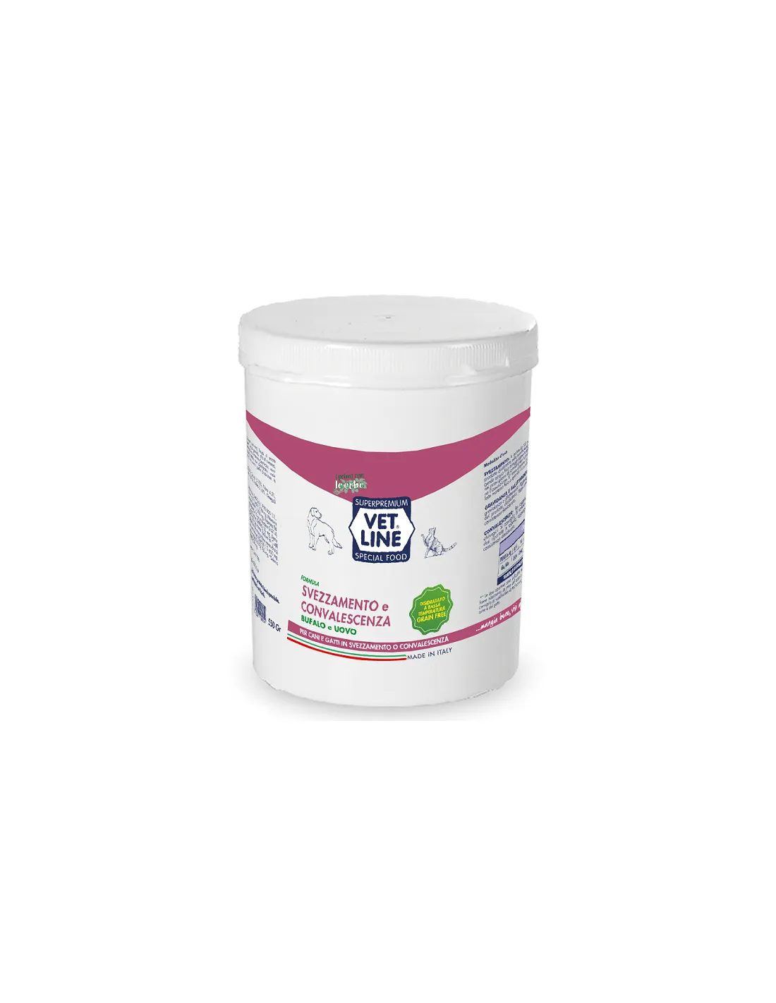 VET LINE DOG LATTE IN POLVERE SVEZZAMENTO E CONVALESCENZA BUFALO E UOVO GR 550