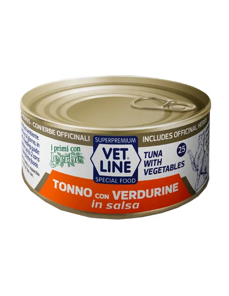 VET LINE CAT UMIDO LATTINA NATURALE IN SALSA AL TONNO E VERDURE GR 70