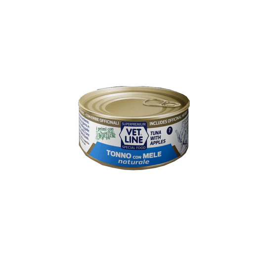 VET LINE CAT UMIDO LATTINA NATURALE AL TONNO E MELE GR 70