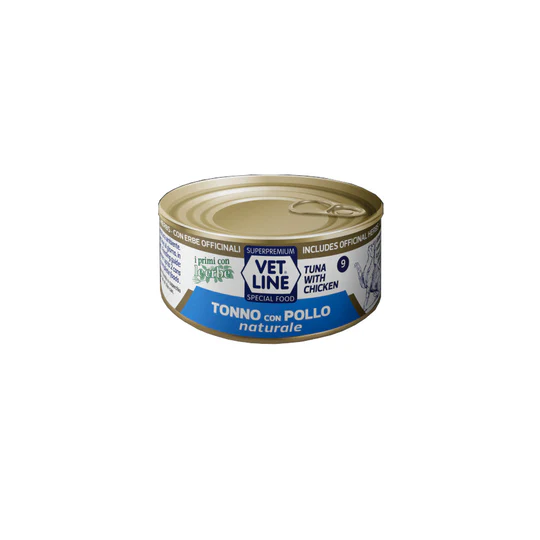 VET LINE CAT UMIDO LATTINA NATURALE AL TONNO E POLLO GR 70