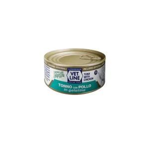 vetline-umido-gatto-tonno-con-pollo-in-gelatina-70-gr VET LINE CAT UMIDO LATTINA NATURALE IN GELATINA AL TONNO E POLLO GR 70